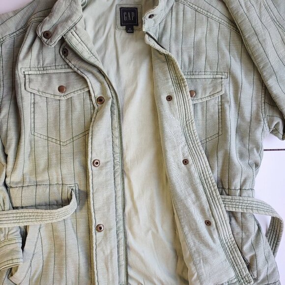 GAP Quilted Utility Jacket Casual Pockets Sage Green Cabincore Rustic Size Small - Picture 11 of 13